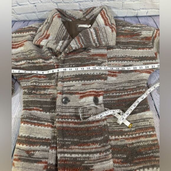 Prana Arria Wool Blend Knit Double Breasted Boho Aztec Southwest Jacket M - Picture 14 of 15